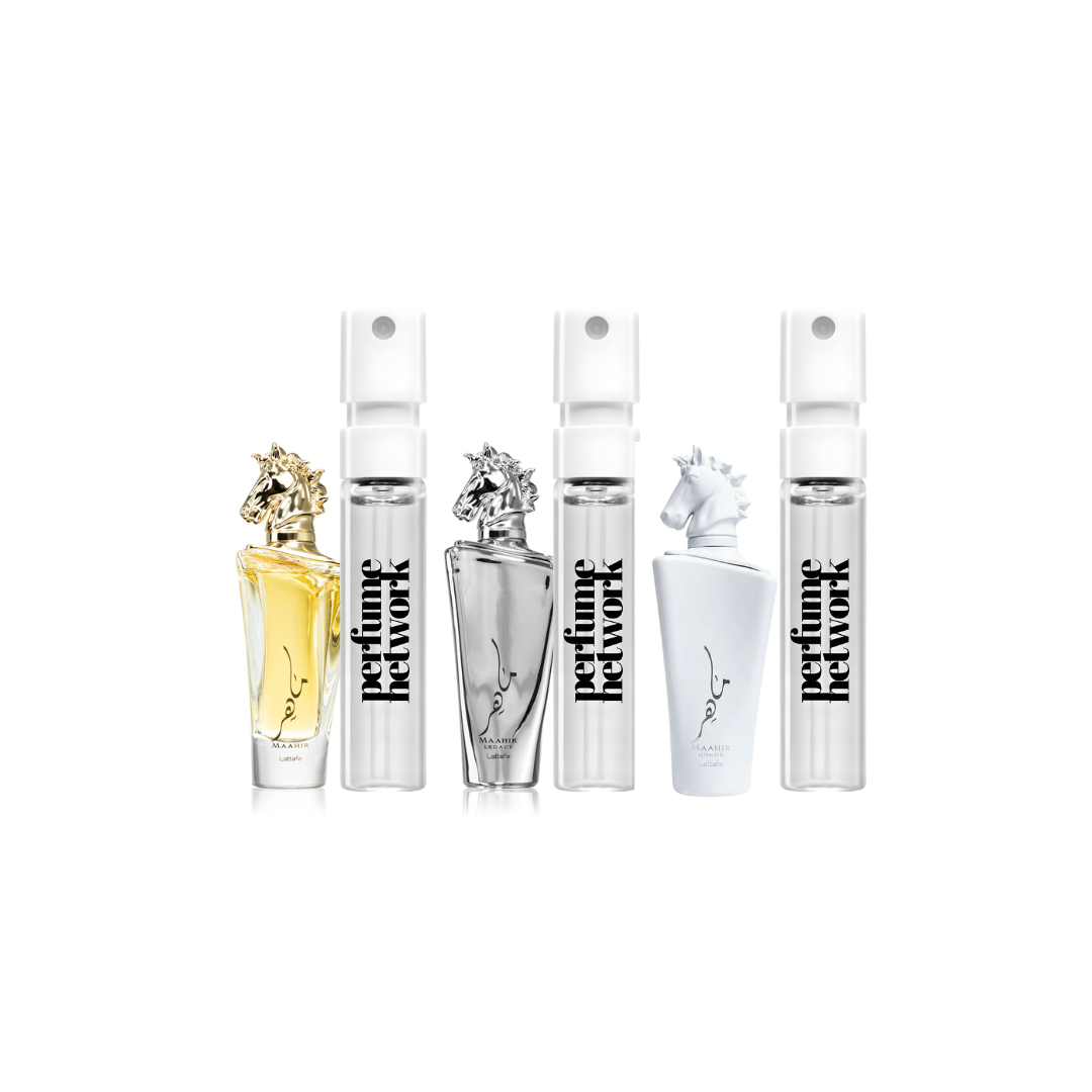 Lattafa Maahir Sampling Set ( Gold, Honor, Legacy) 3 x 1ml