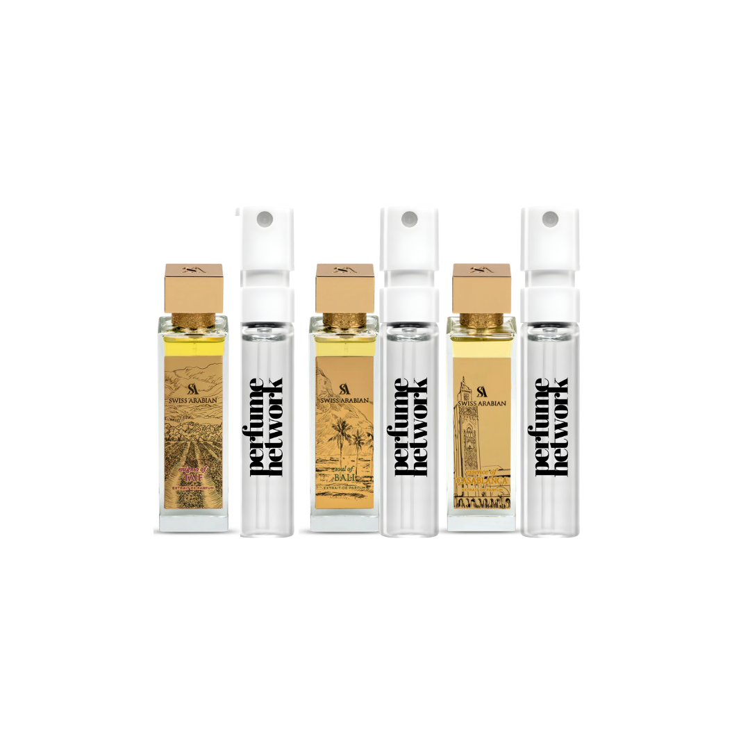 Swiss Arabian City Sampling Set ( Enigma of Taif, Essence of Casablanca, Soul of Bali) 3 x 1ml