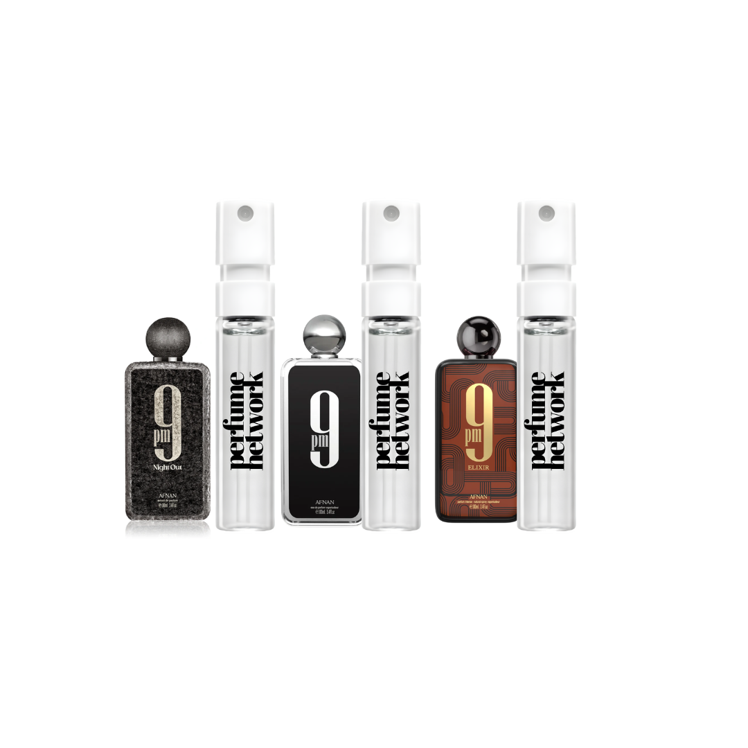 9pm Elixir Box 9 PM Sampling Set (9PM, Elixir, Nightout) 3 x 1ml – Perfume Network India