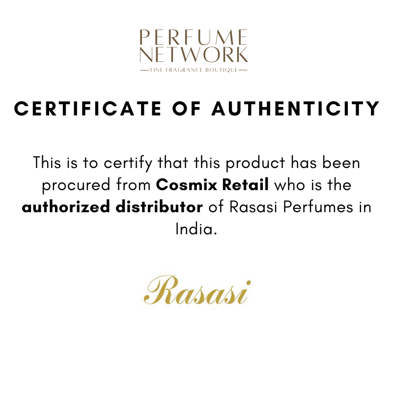 Rasasi Certificate of Authenticity 